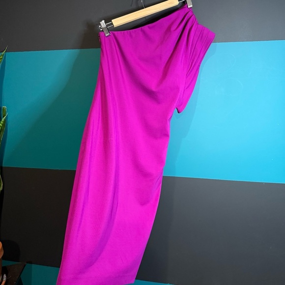 Ted Baker Pink Asymmetrical One-Shoulder Cocktail Dress Ted size 0 IS size 2 - Picture 4 of 16